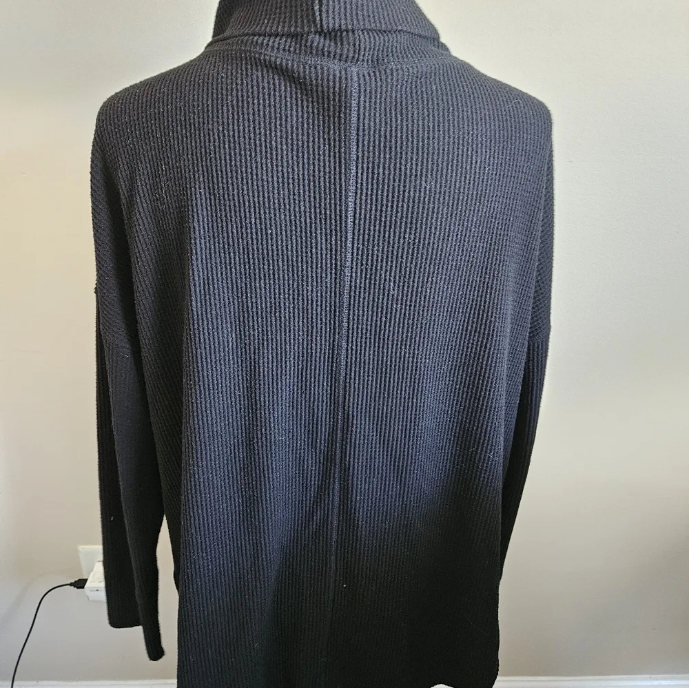 Time & True Waffle Knit Plus Size Cowl Neck Long Sleeve Top Size 16/18